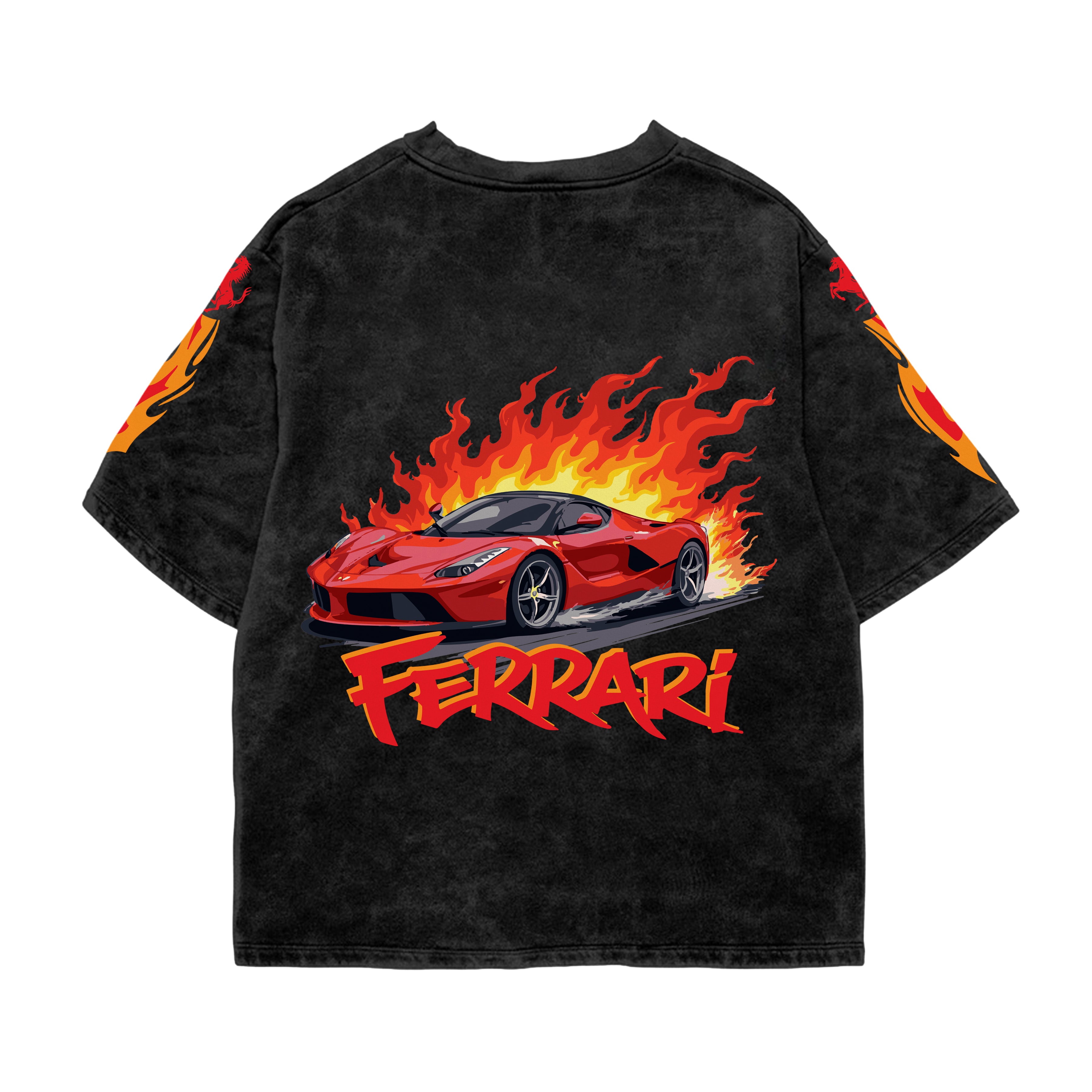 Burnout Rosso Acid Wash Oversized Tee