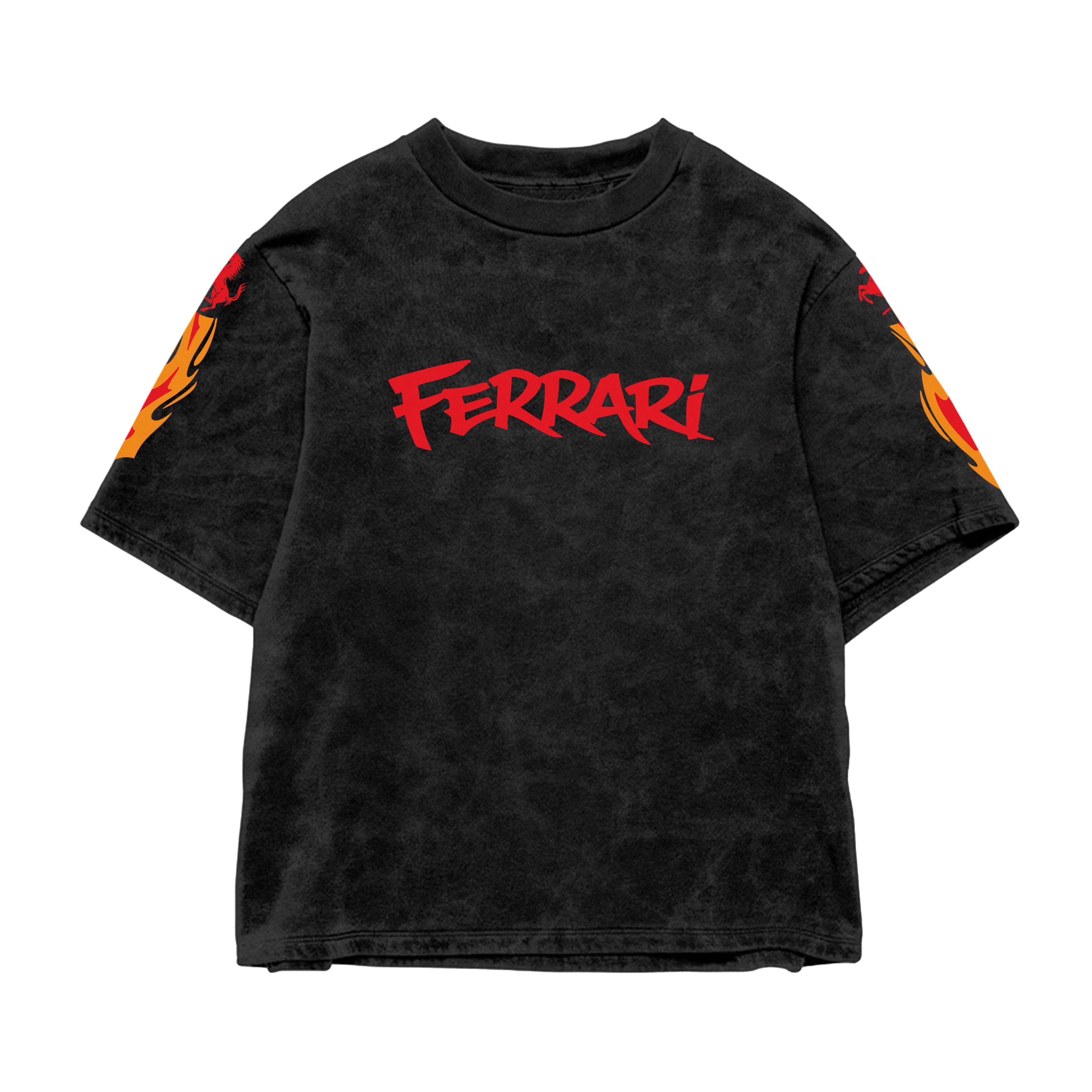 Burnout Rosso Acid Wash Oversized Tee