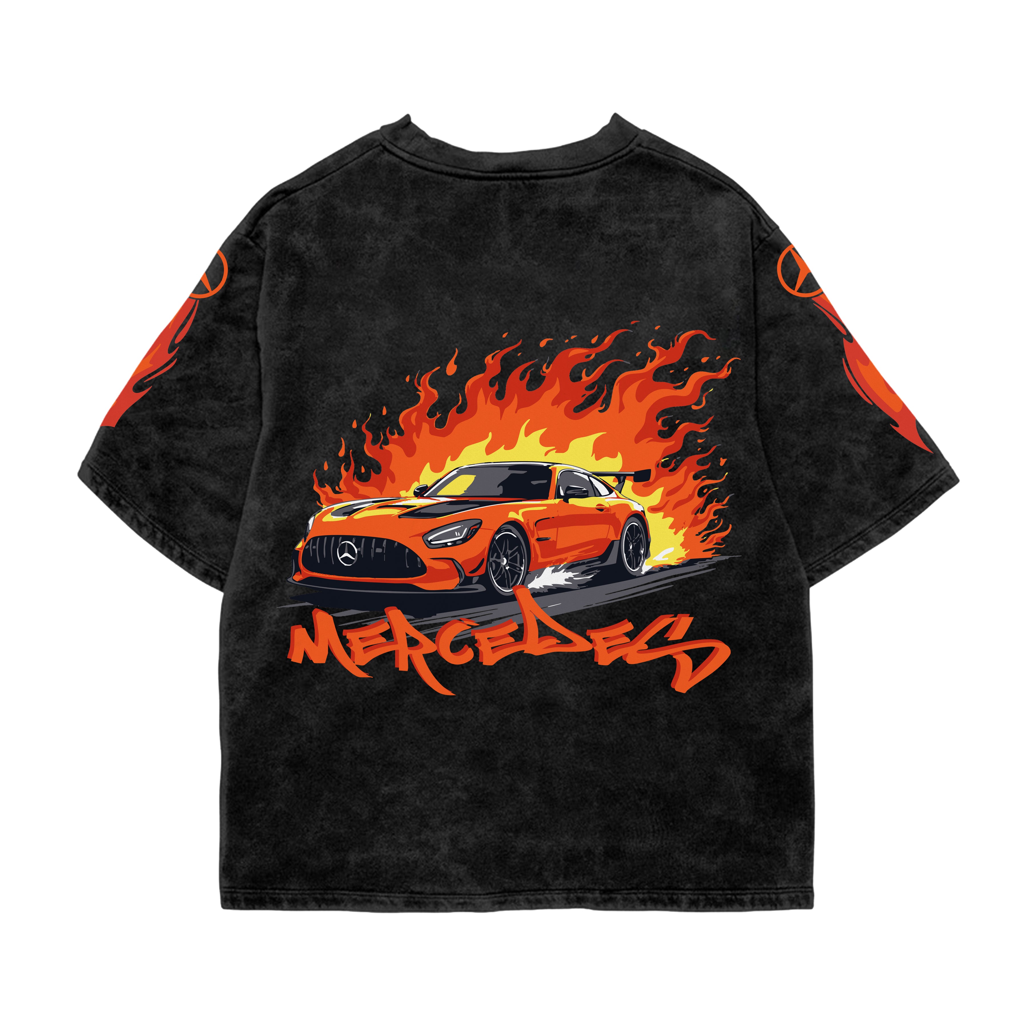 Turbo Inferno Acid Wash Oversized Tee
