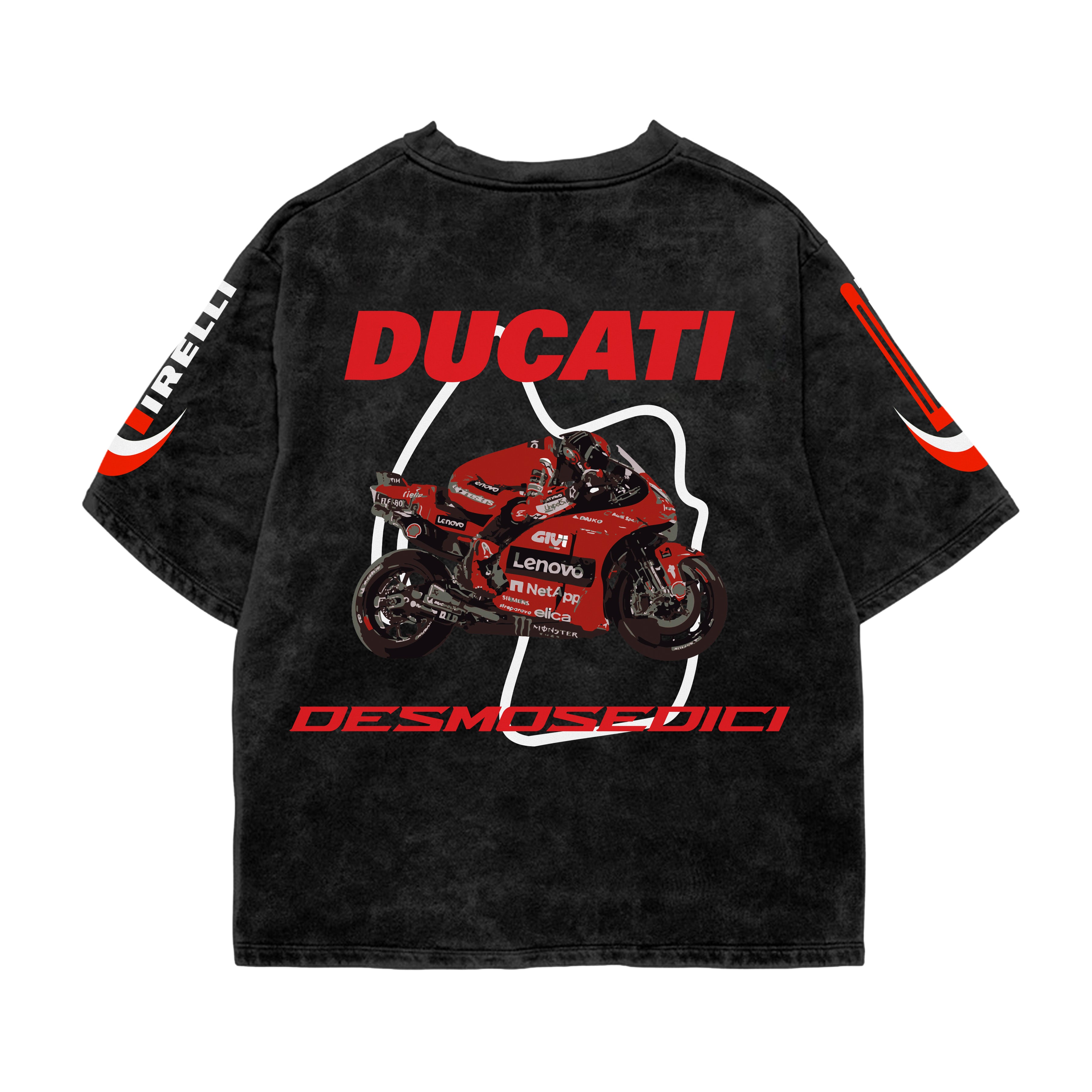 Crimson Circuit Acid Wash Oversized Tee