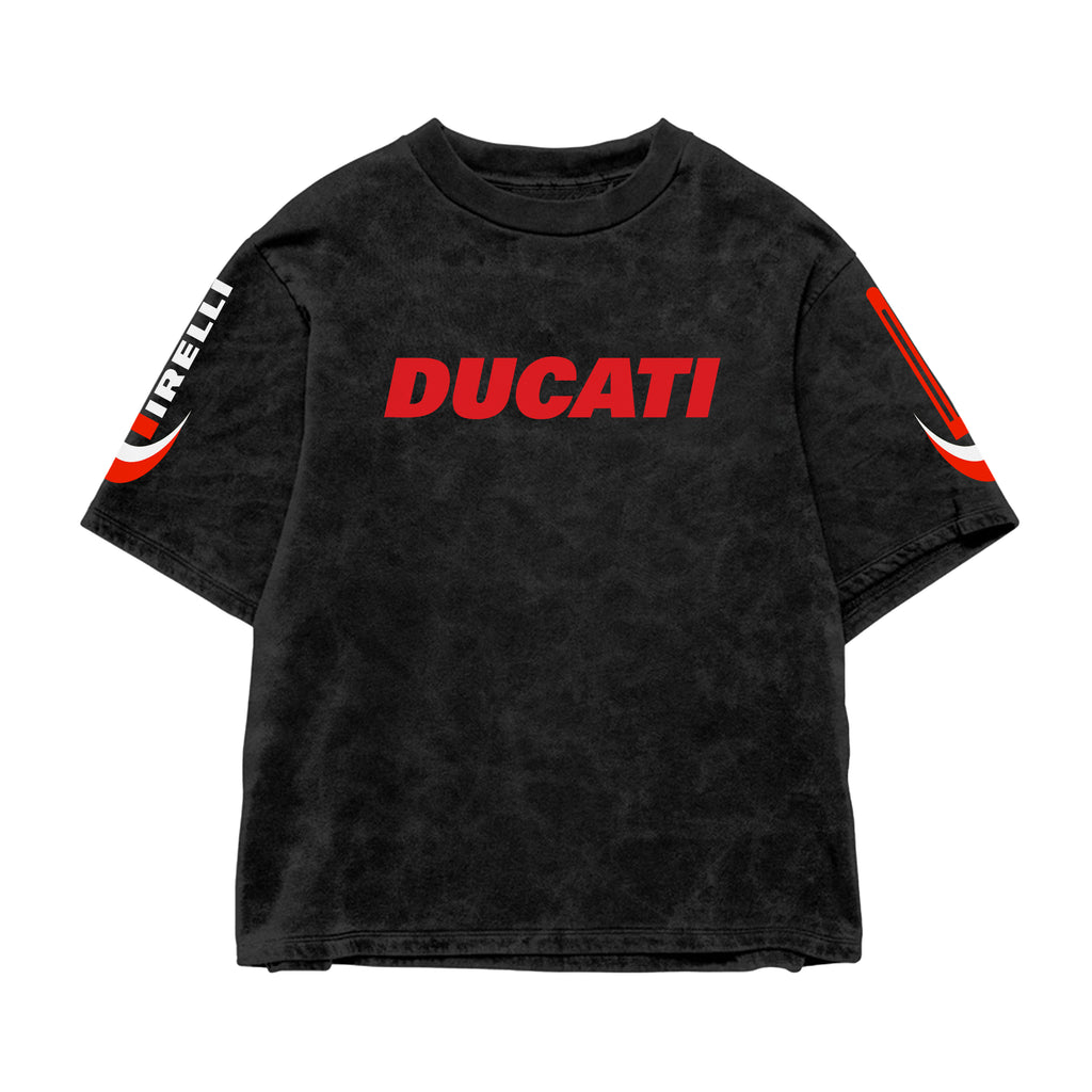 Crimson Circuit Acid Wash Oversized Tee