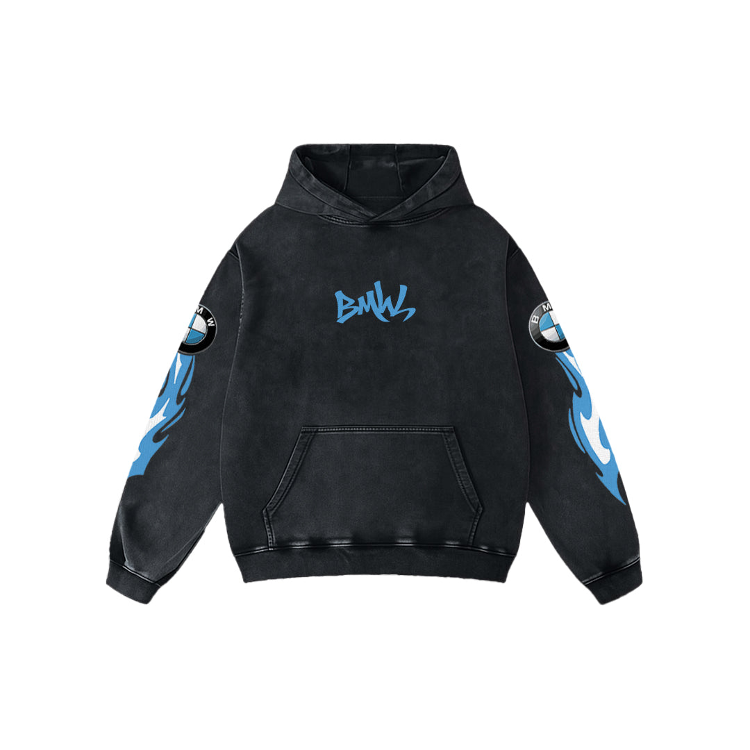 Midnight Drift Acid Wash Oversized Hoodie