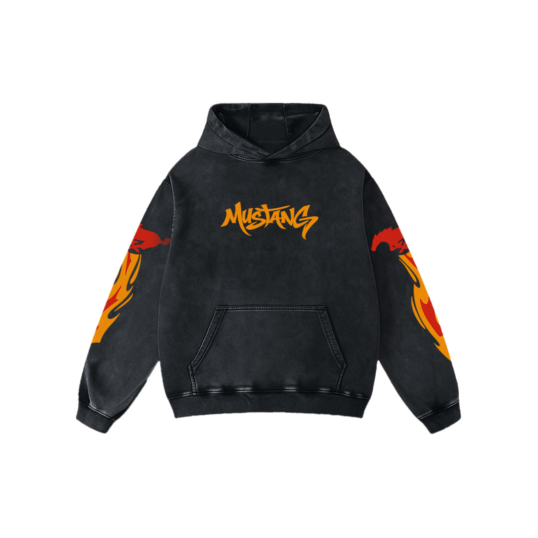 Wildfire Stallion Acid Wash Oversized Hoodie