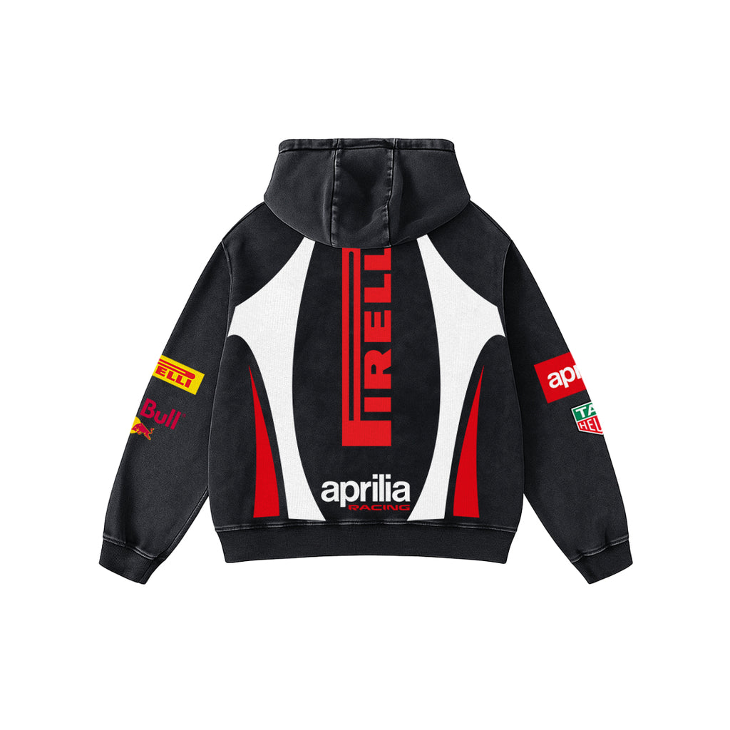 Trackfire Acid Wash Oversized Hoodie