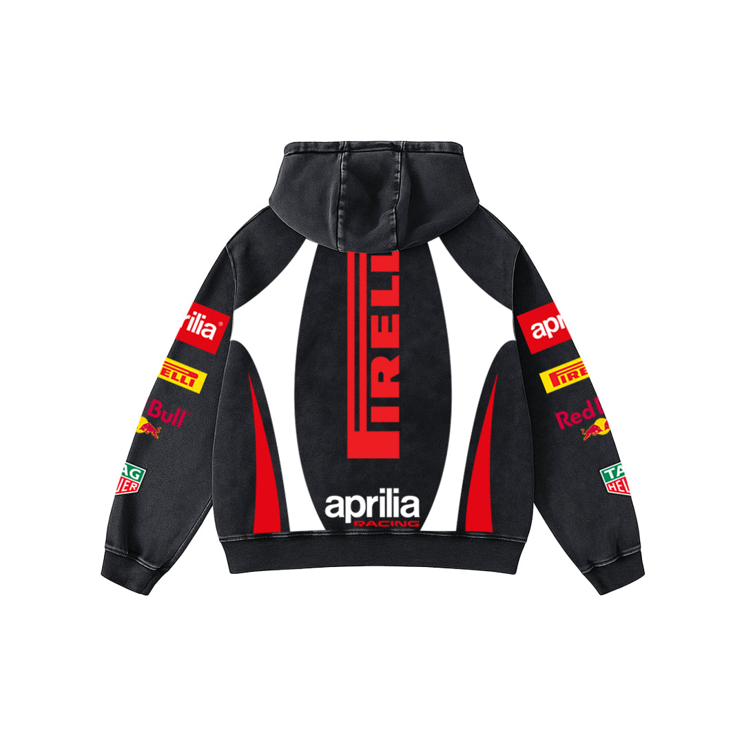 Trackfire Acid Wash Oversized Hoodie