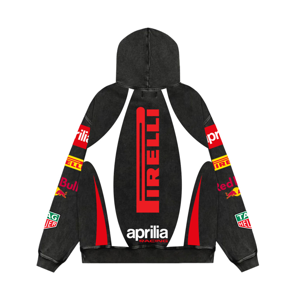 Trackfire Acid Wash Oversized Hoodie