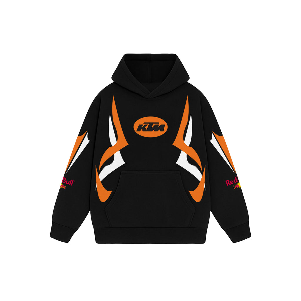 Throttle Burn Black Oversized Hoodie