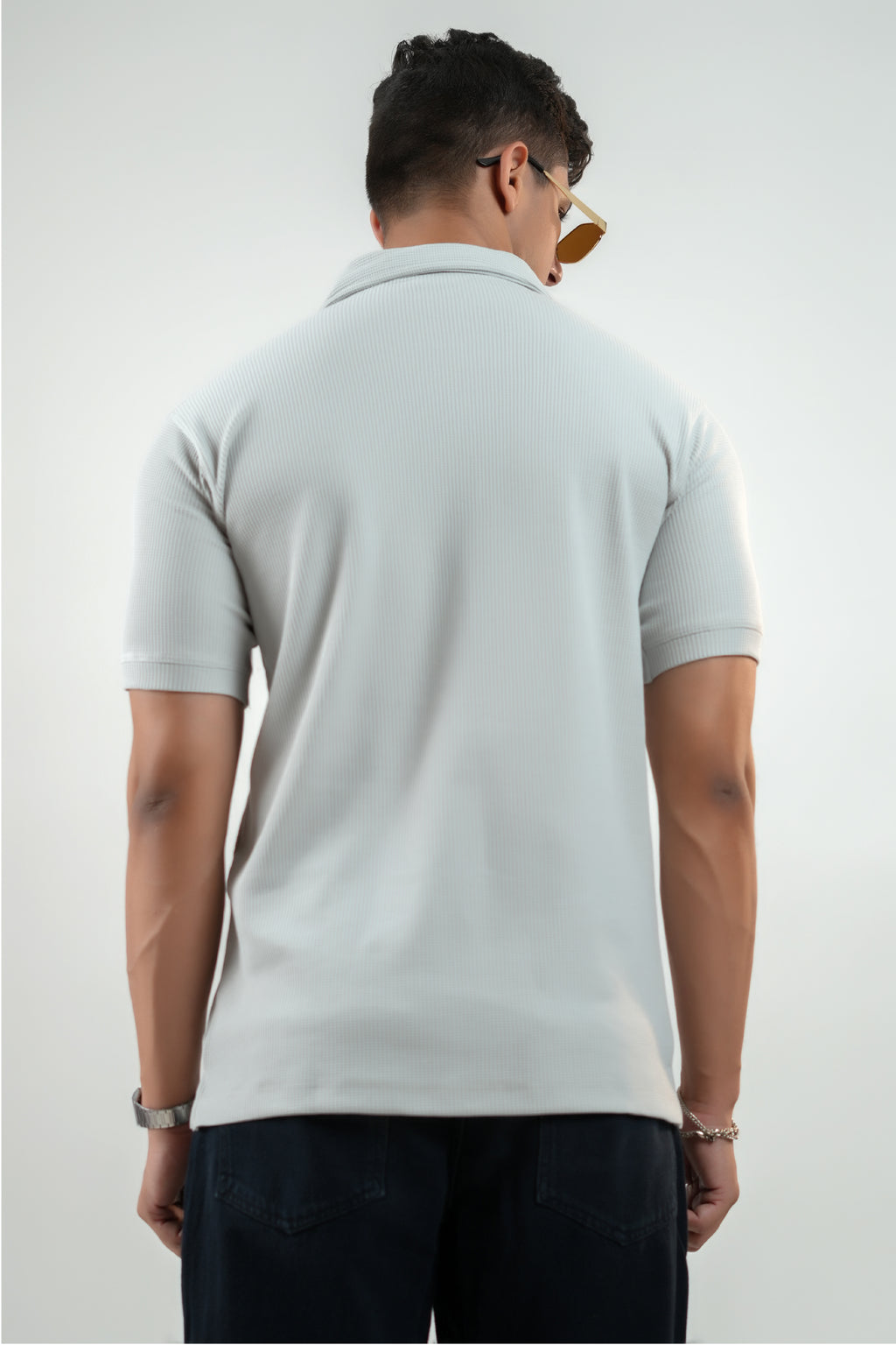 CLASSIC GREY WAFFLE UNISEX POLO TEE