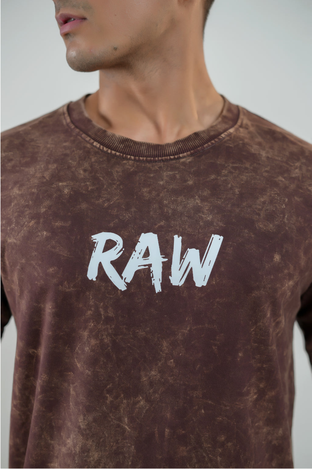 RAW ENERGY - BROWN ACID WASH UNISEX TEE