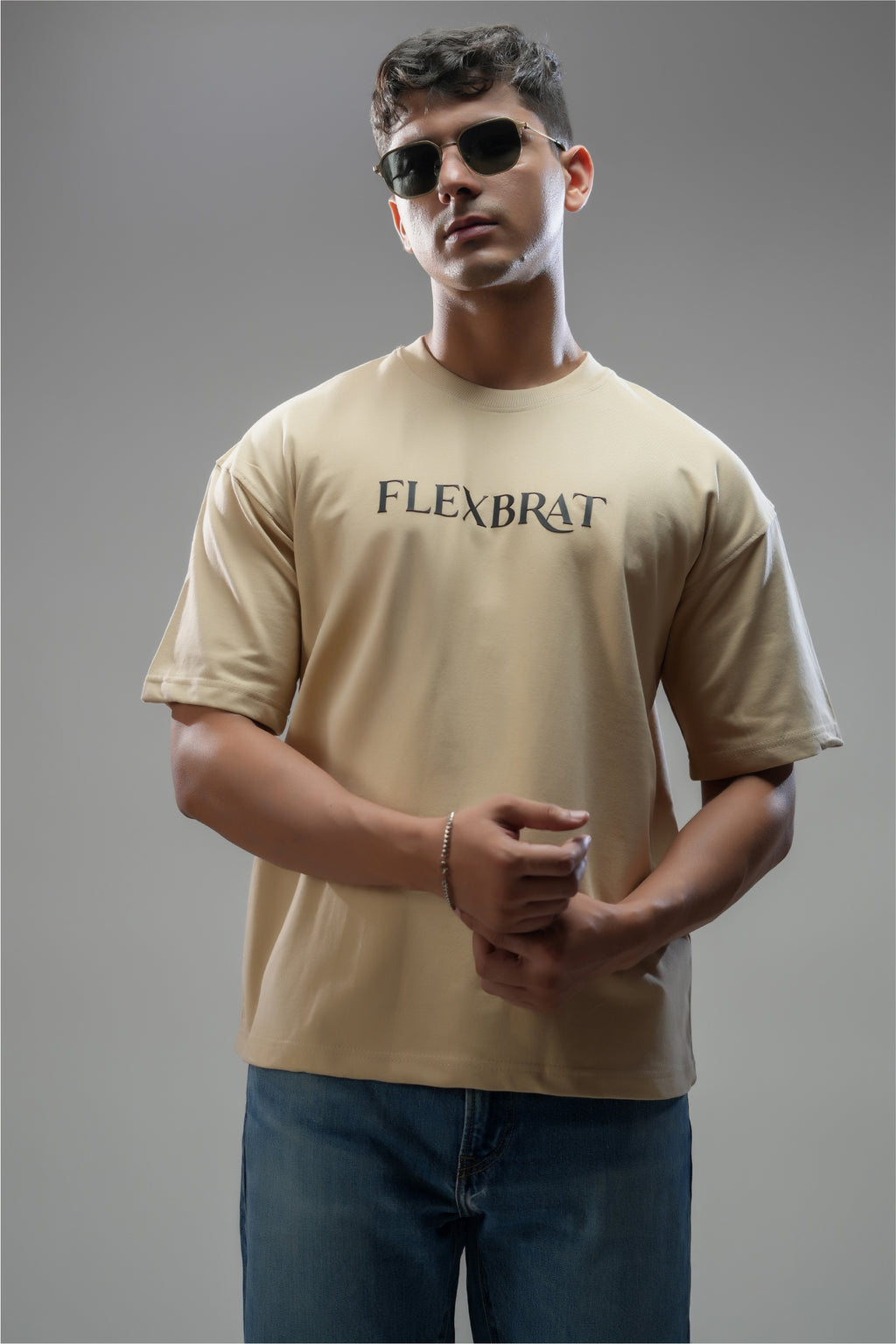 LIGHT BROWN CLASSIC OVERSIZED UNISEX TEE