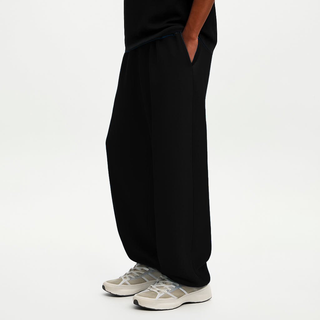 Jet Black Baggy Sweatpants