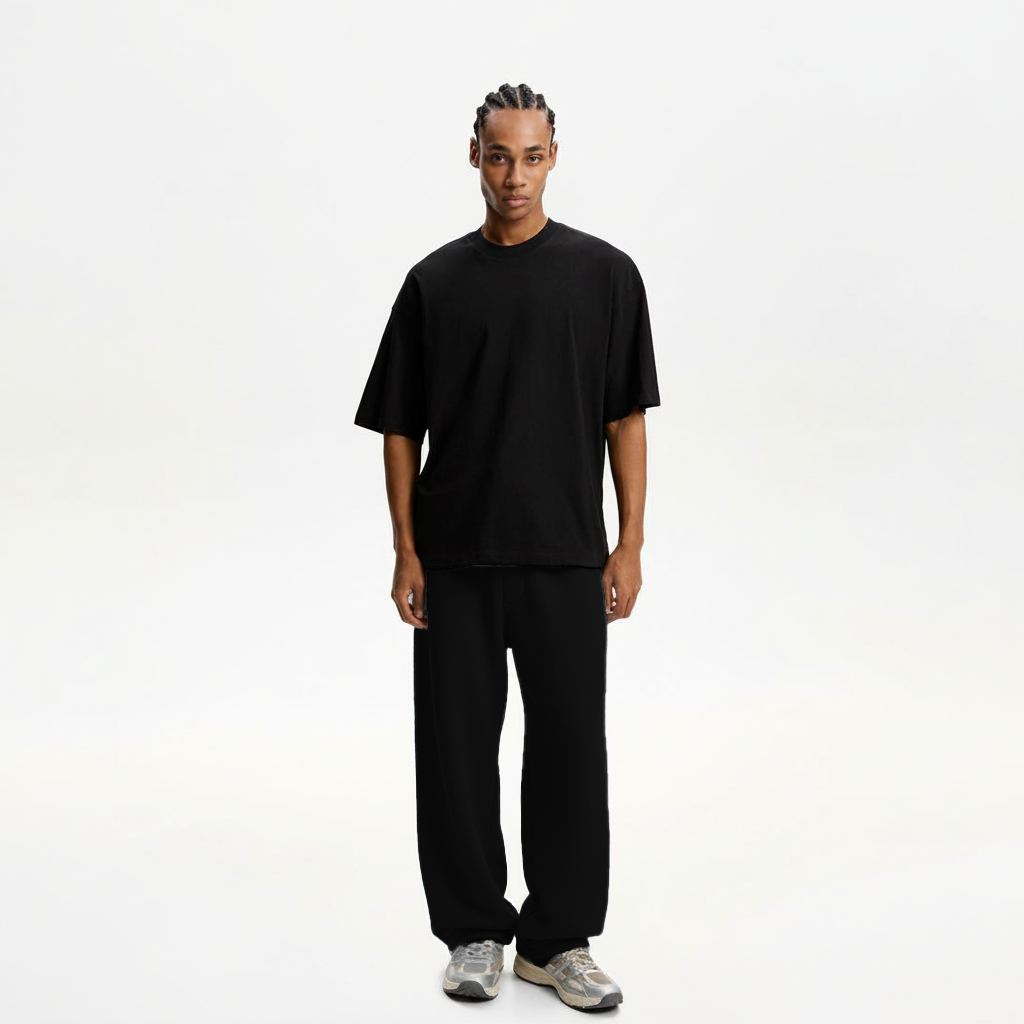 Jet Black Baggy Sweatpants
